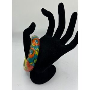 Vintage Floral Bangle Bracelet Colorful‎ Retro Flower Power Mod Style